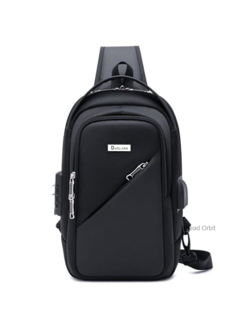 DUSLANG Nylon Crossbody Sling Bag USB Charging Port Hiking Daypack